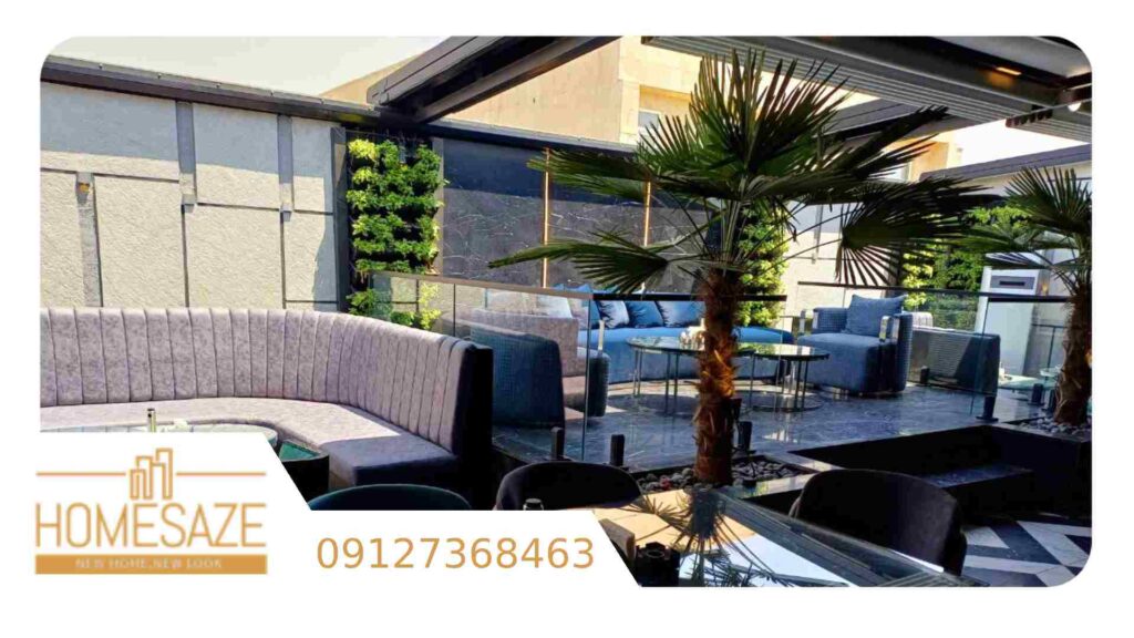 نمونه روف گاردن با سقف متحرک در تهران