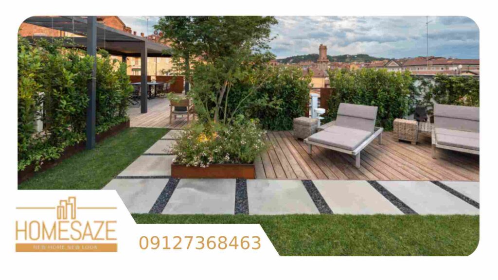 ایجاد مسیر پیاده رو در روف گاردن