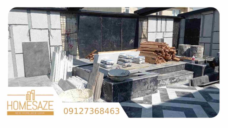 اکیپ بازسازی هوم سازه در حال اجرای روف گاردن