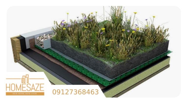 عایق کاری روف گاردن از نمای بغل