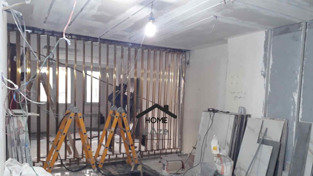 فرایند بازسازی دیوارها و سقف