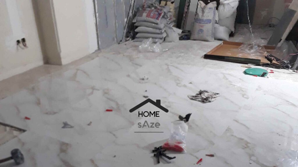 قبل و بعد از بازسازی کف