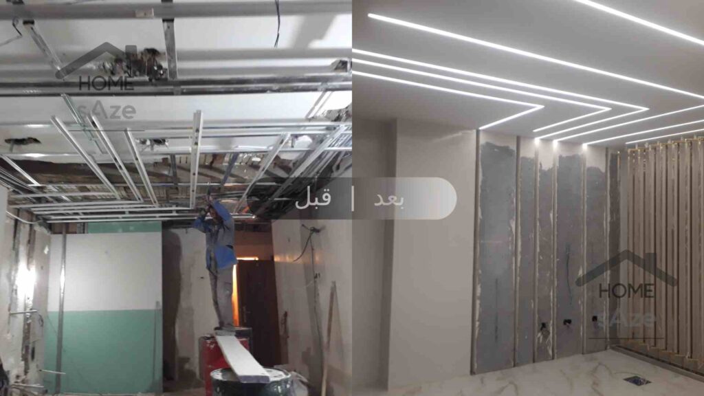عکس قبل و بعد بازسازی سقف
