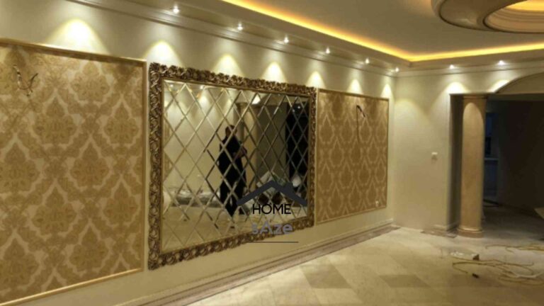 اجرای قاب گچی کاغذ دیواری