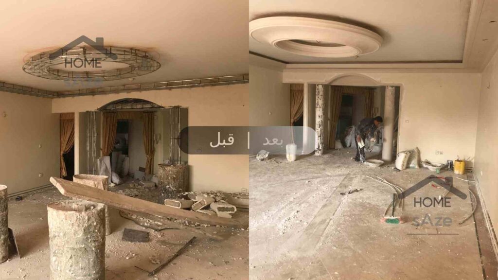 بازسازی سقف در پروژه بازسازی داخلی