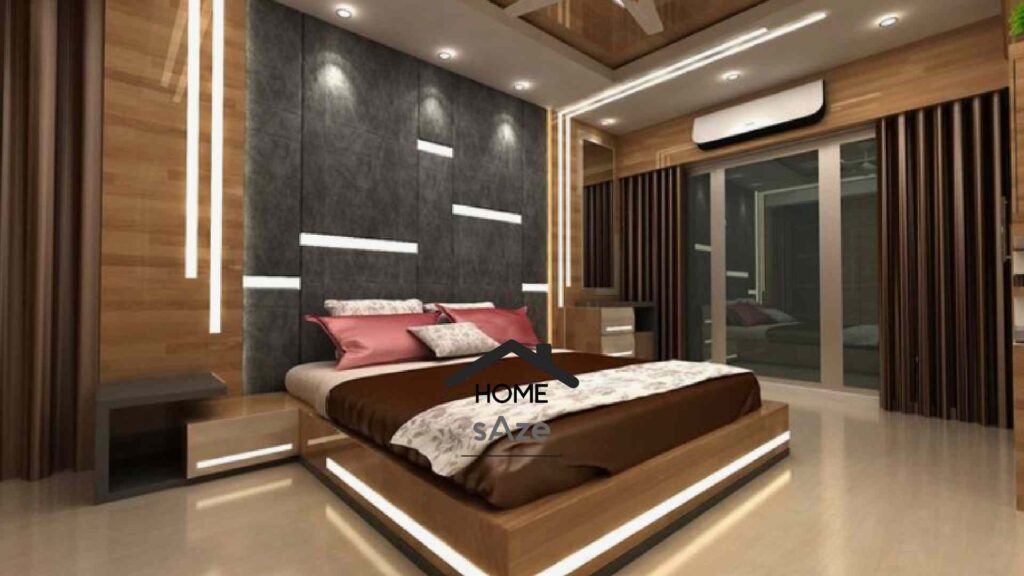 اجرای اکسنت وال در پشت تخت خواب