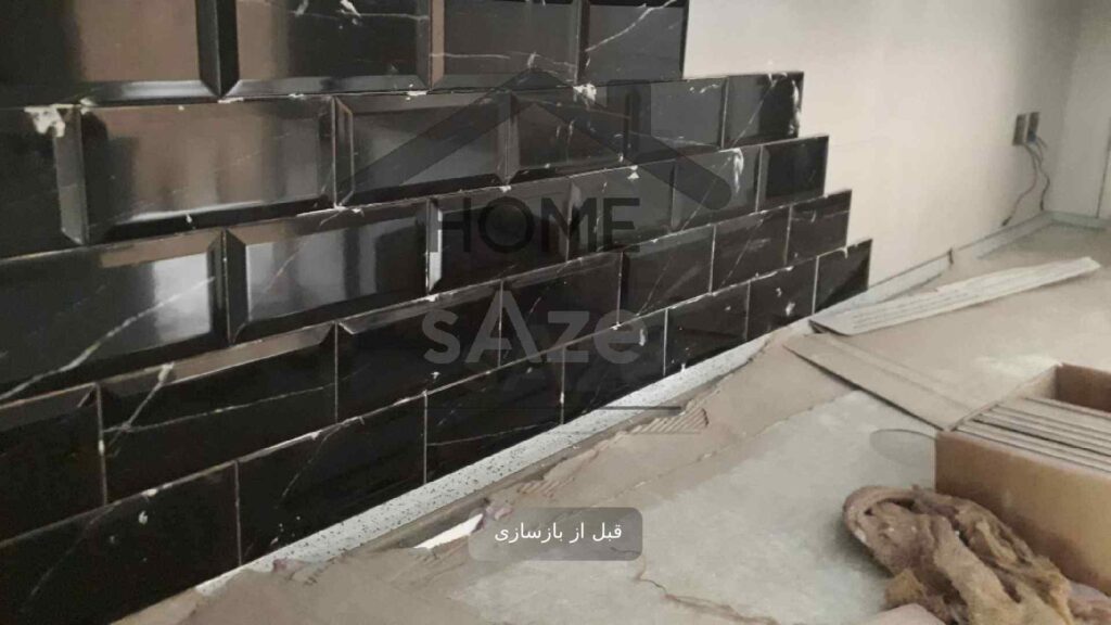 اجرای کاشی بین کابینتی