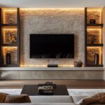 تی وی وال سنگی با میز