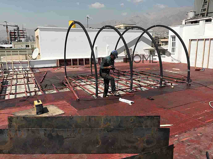 مراحل اجرای آلاچیق روفگاردن